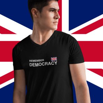 Remember Democracy UK Unisex Protest T-shirt - Yebber