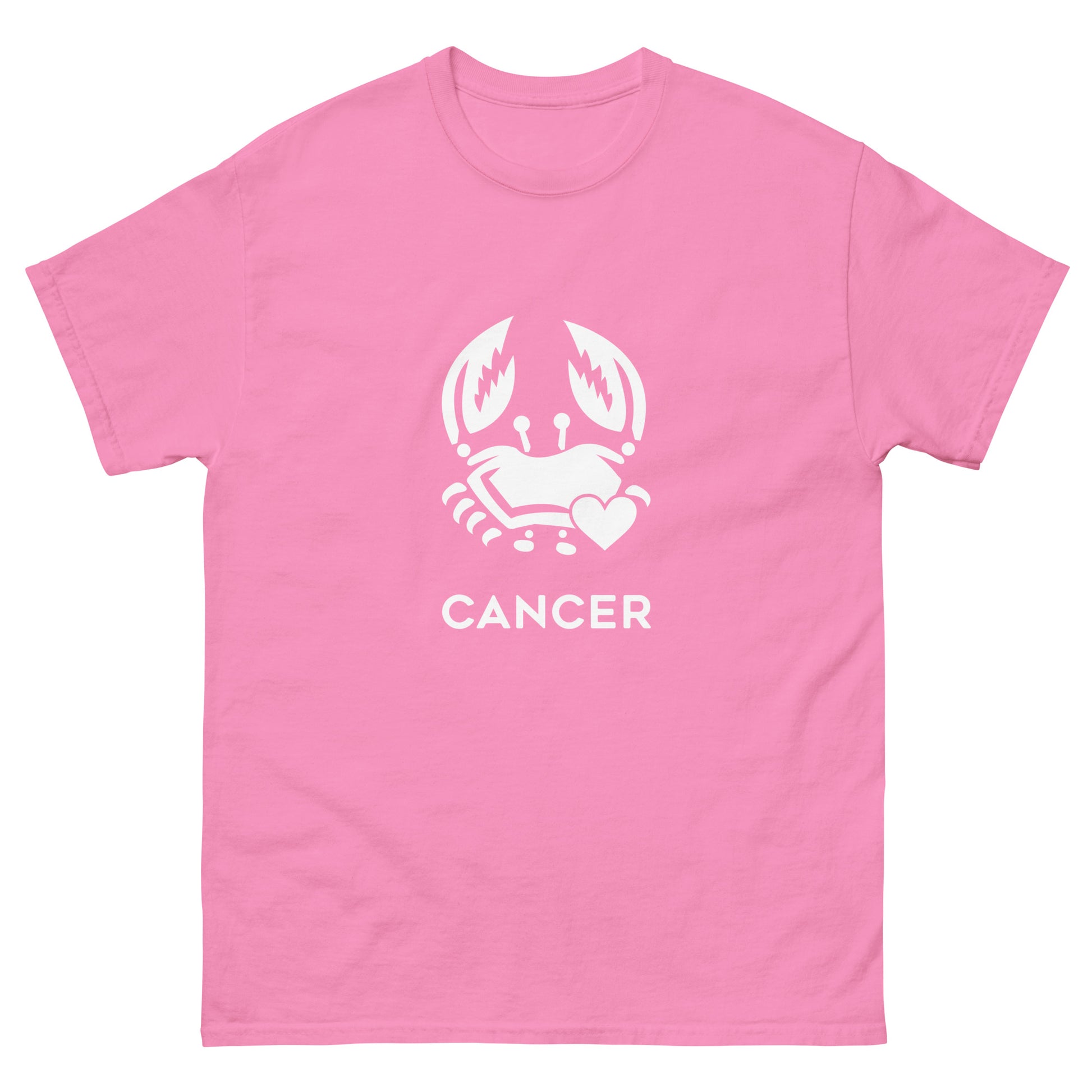 azalea Cancer Zodiac Sign T-shirt from Yebber, featuring a minimalist crab symbol with a heart – statement clothing for astrology enthusiasts.