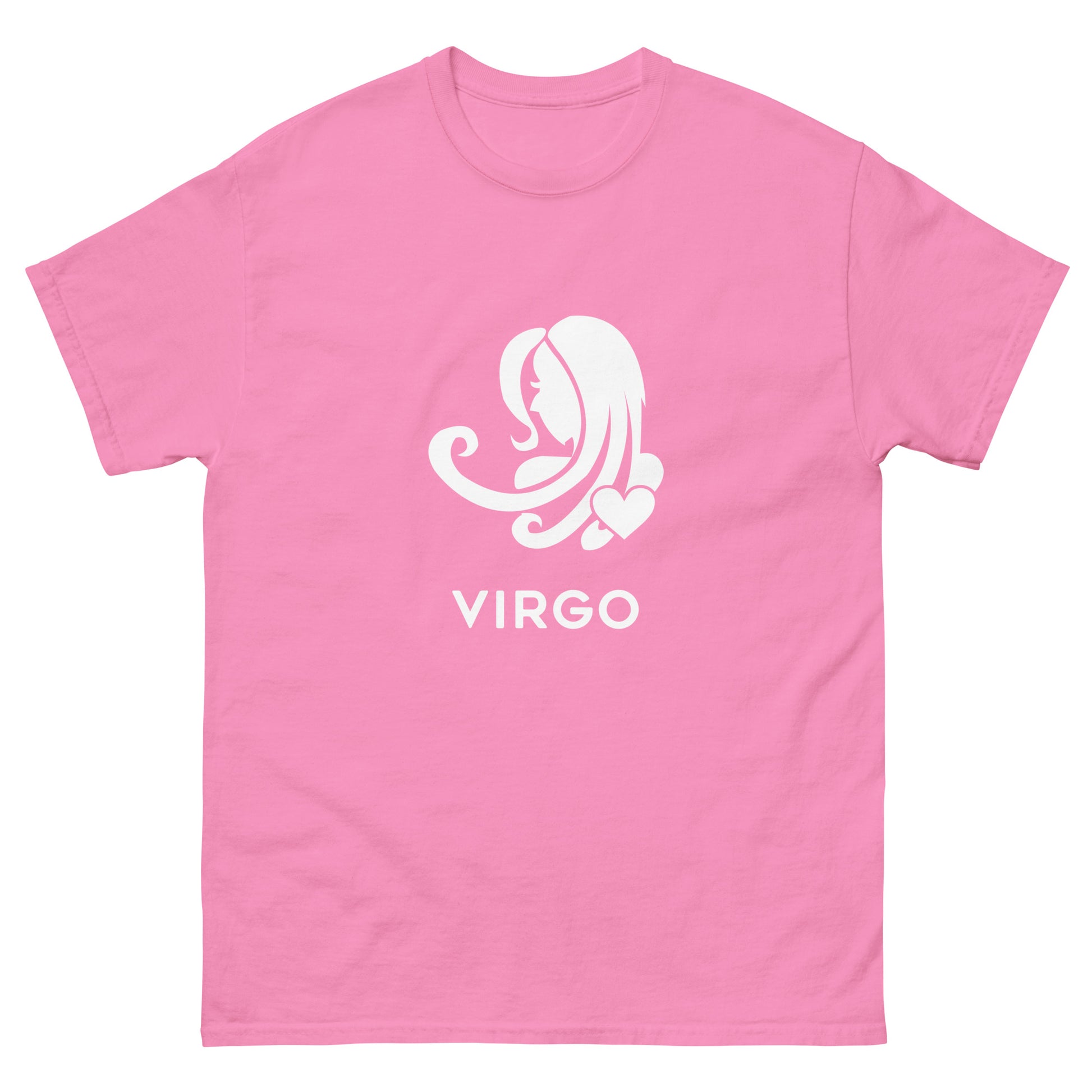 Azalea Virgo Zodiac Sign T-shirt from Yebber, featuring a minimalist Virgo symbol with a heart – statement clothing for astrology enthusiasts.