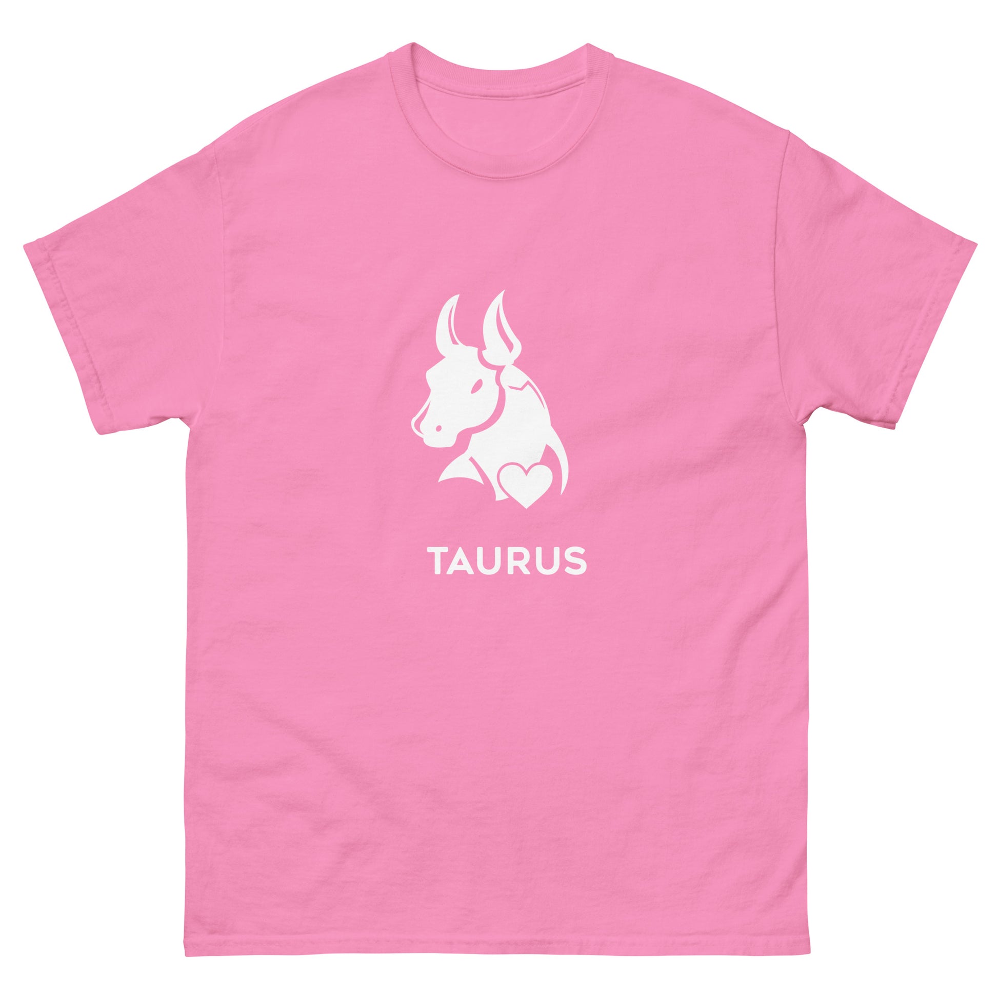 Azalea Taurus Zodiac Sign T-shirt from Yebber, featuring a minimalist bull symbol in a heart – statement clothing for astrology enthusiasts.