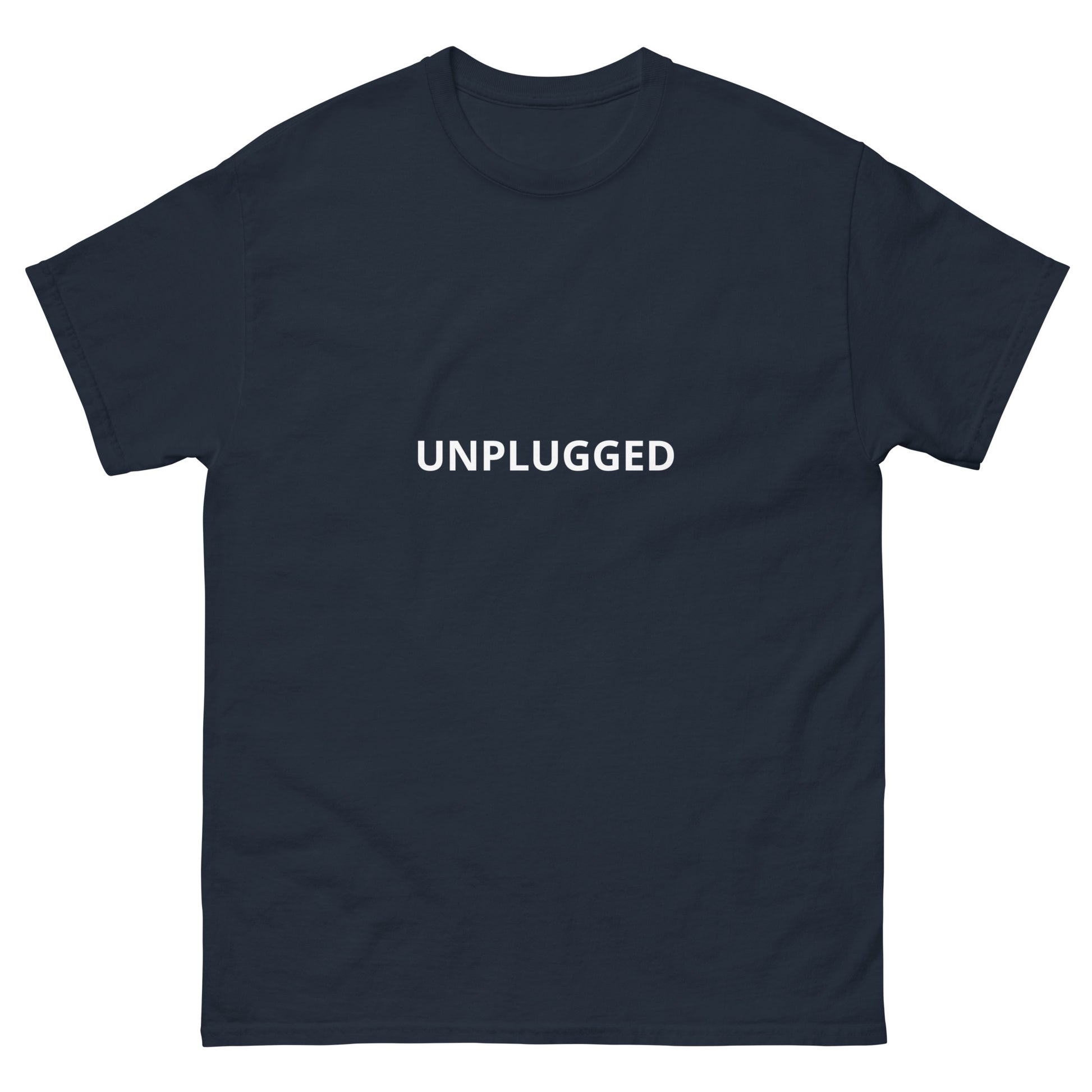 unplugged navy tshirt