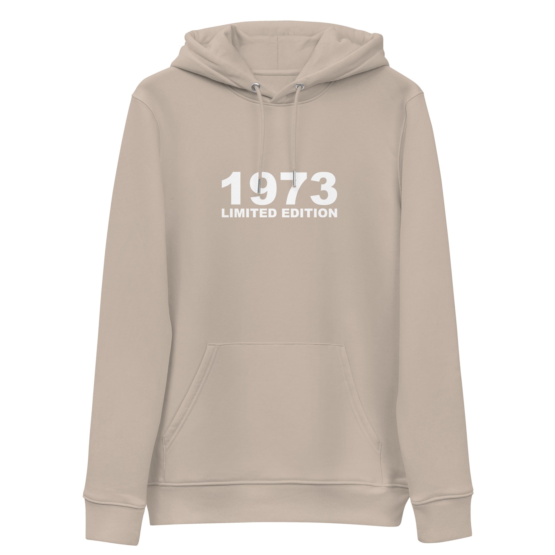 Desert Dust hoodie with white bold text 1973 limited edtion